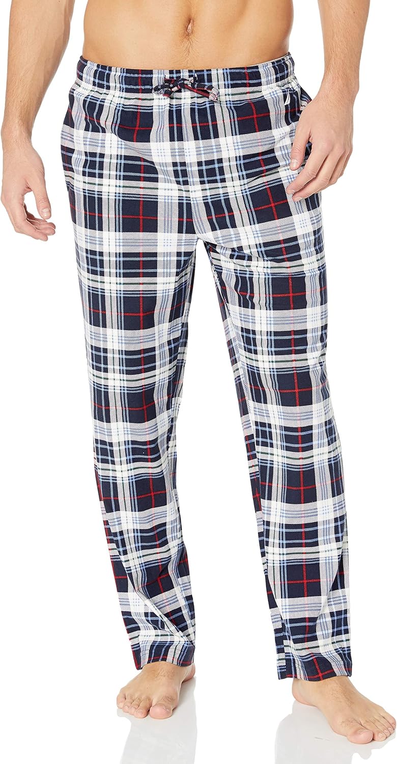 Nautica Men's Cozy Fleece Plaid Pajama Set at  Men’s Clothing store