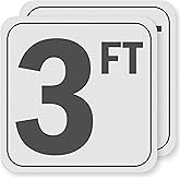 3FT Pool Depth Stickers (2 Pack), Anti-Slip Vinyl Markers - 6x6 Inches, Waterproof, Safety Number Signage for Swimming Pool Decks