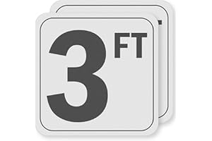 AOOCY 3FT Pool Depth Stickers (2 Pack), Anti-Slip Vinyl Markers - 6x6 Inches, Waterproof, Safety Number Signage for Swimming Pool Decks