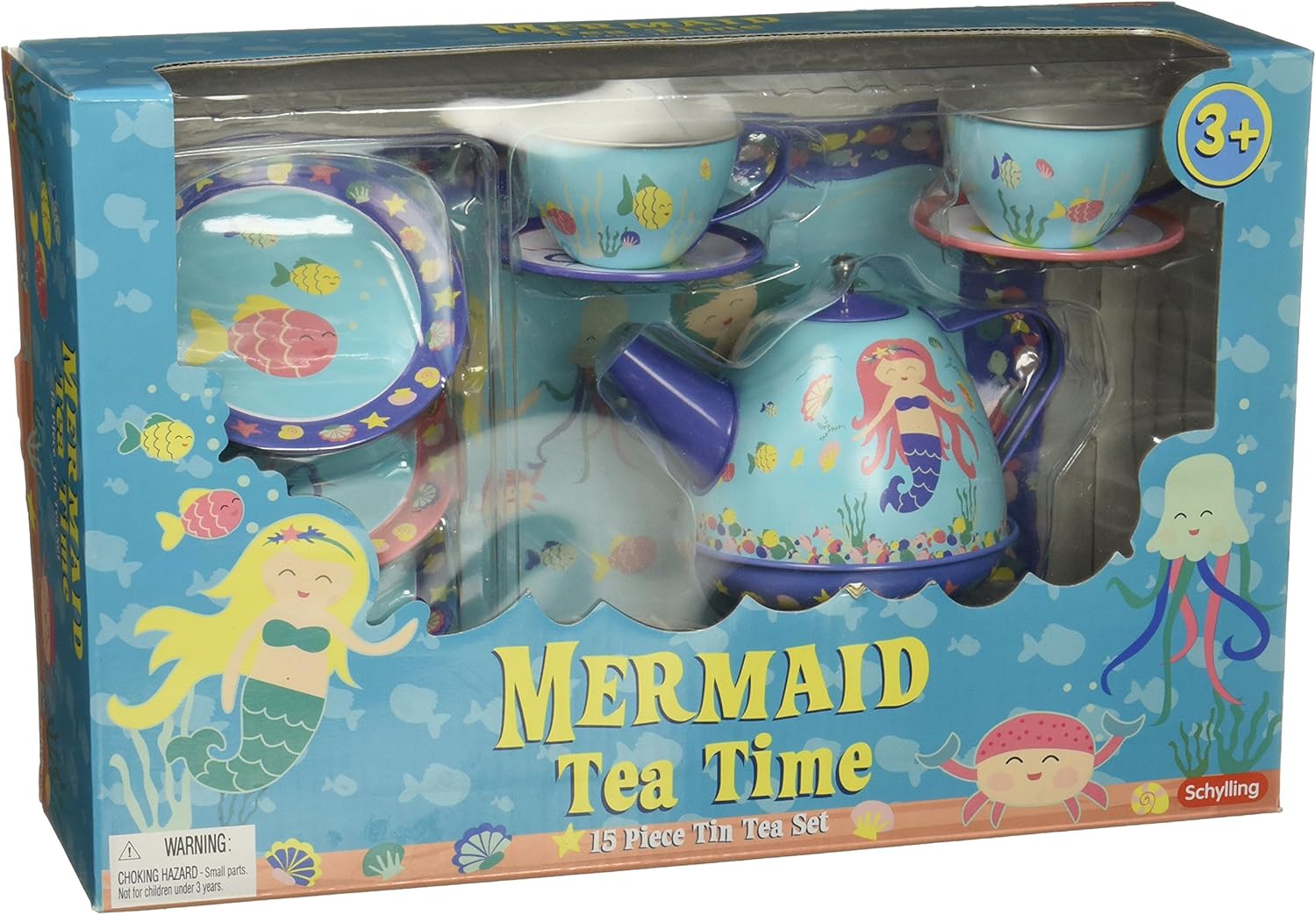 mermaid tin tea set