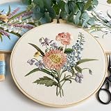 Myfelicity Embroidery Kit for Adults and Beginners with 3 Floral Pattern Fabrics view 4