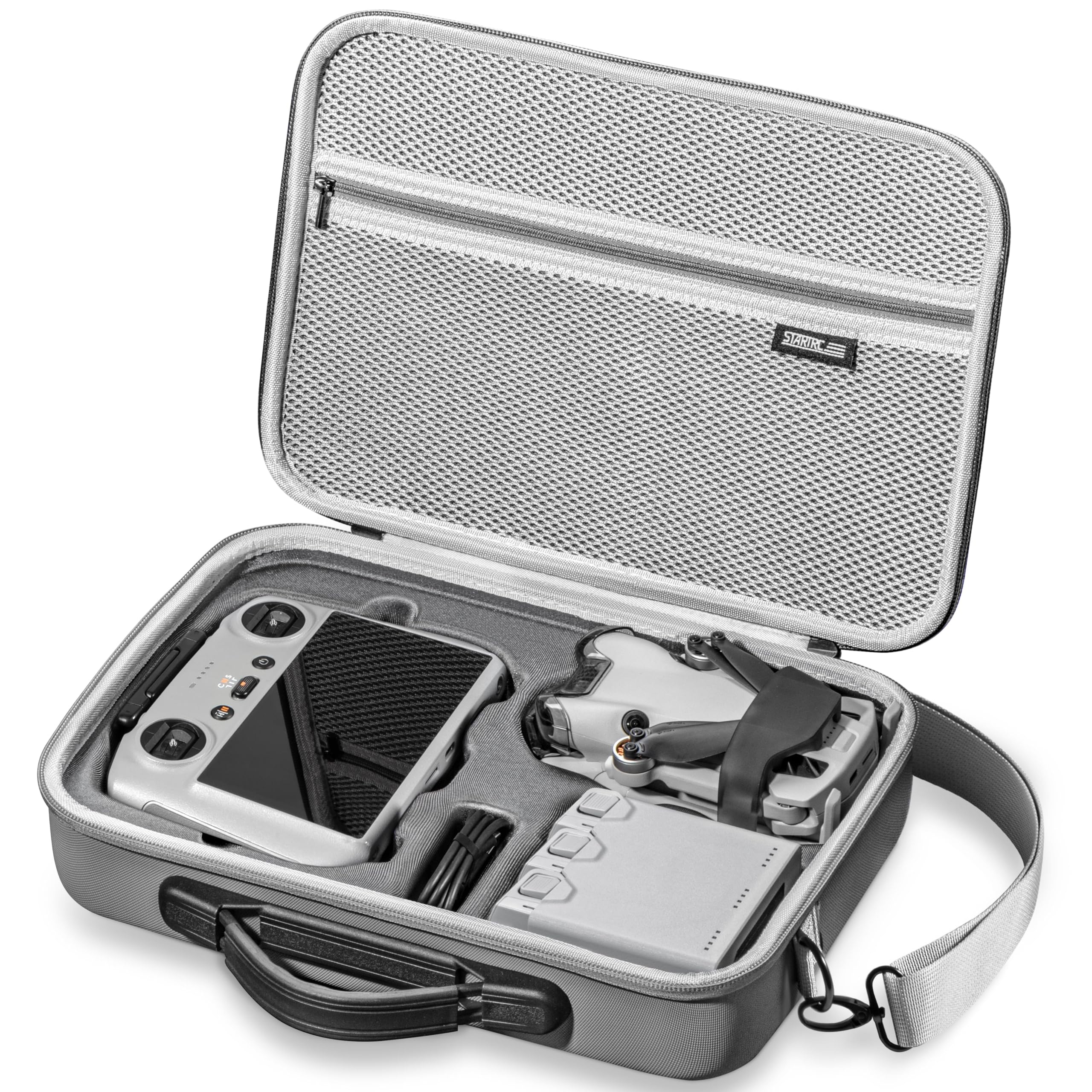 STARTRC Carrying Case for DJI Mini 4 Pro Accessories, Portable Travel Bag for DJI Mini 4 Pro Fly More Combo - Drone Shoulder Bag, Gray, Suitcase Set
