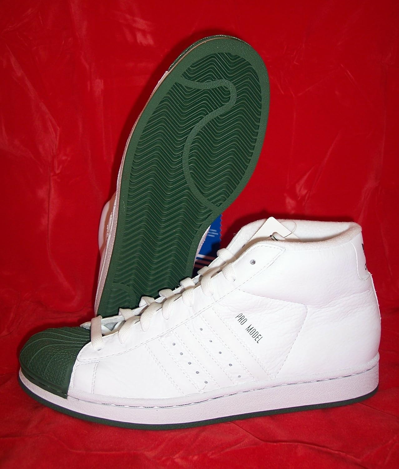 Amazon.com: adidas Pro Model II Lifestlye Sneakers WHITE/GREEN Shell Toe, Size 10.5 US, 10 D, 10 