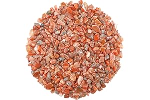 ZHIYUXI Carnelian 1lb Crystal Chips Bulk Fish Tank Decorations Aquarium Rocks Gravel Vase Filler Stones Crystals for Candle Making Witch Kit Gravel for Plants Quartz Sand Gemstone Terrarium Supplies