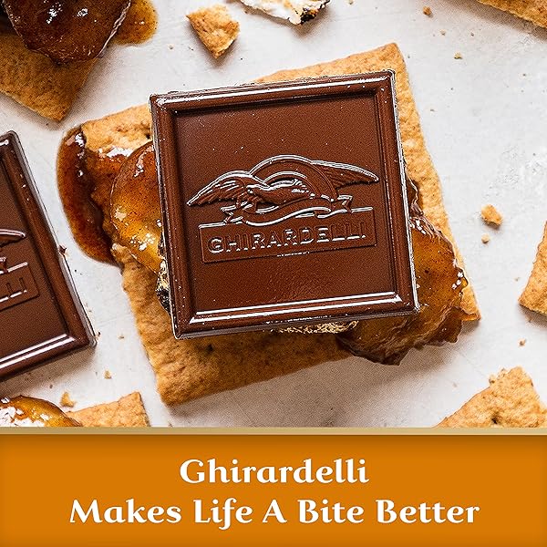GHIRARDELLI MILK CHOCOLATE SQUARES WITH CARAMEL FILLING, 5.32 OZ BAG