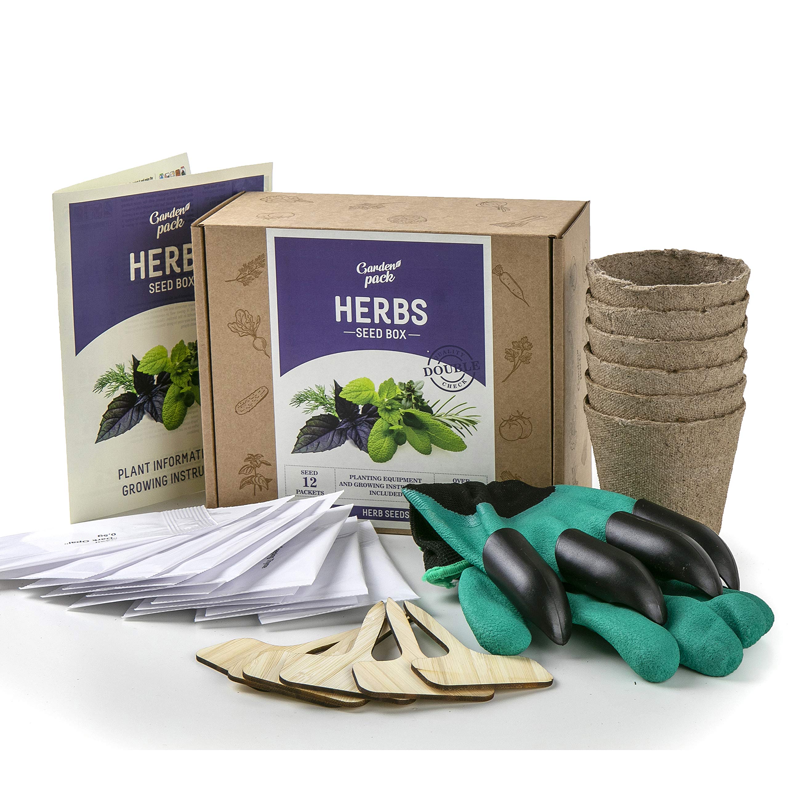Herb Seed Growing Kit Complete Seed Box and Grow Set 12 Seeds