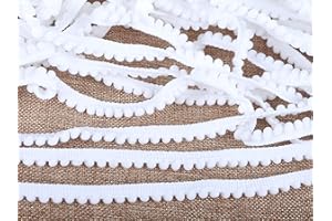 YYCRAFT 20 Yards Tiny Pom Pom Ball Fringe Trim DIY Craft Sewing Accessory for Home Curtain Clothes Pillow Decoration(pom Size 5mm,White)