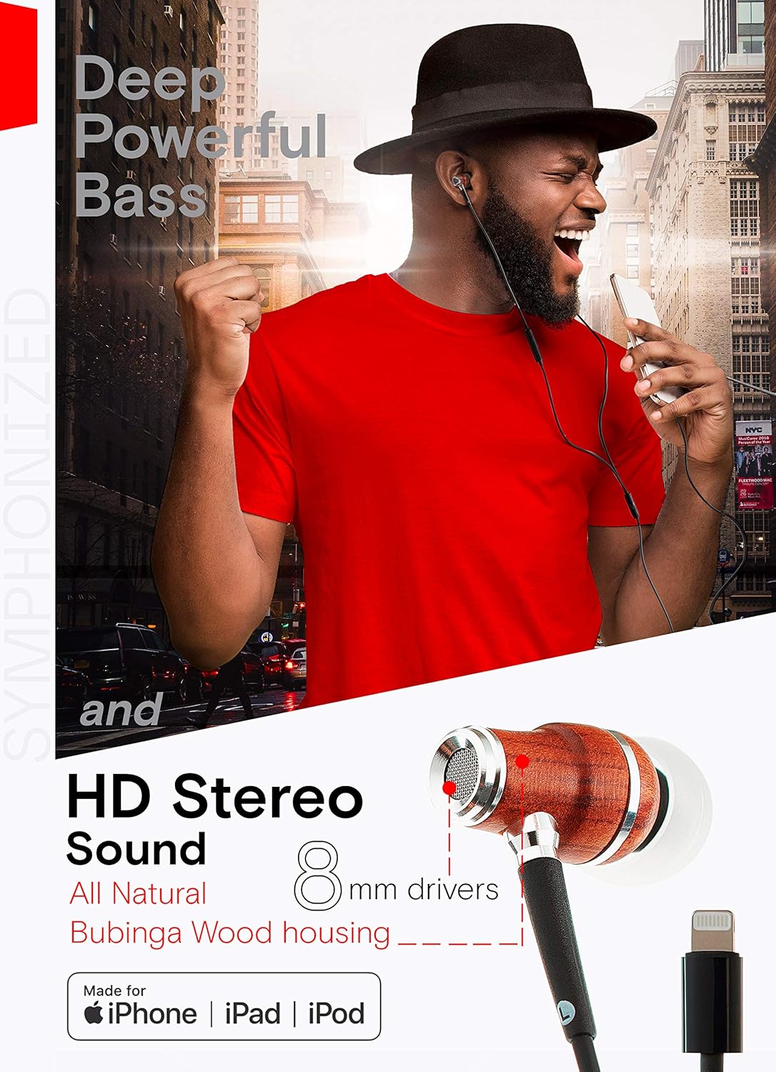 Symphonized Premium Wooden iPhone Wired Earphones (Apple MFI Certified), Deep Bass Sound, 3D Sound - Image 4