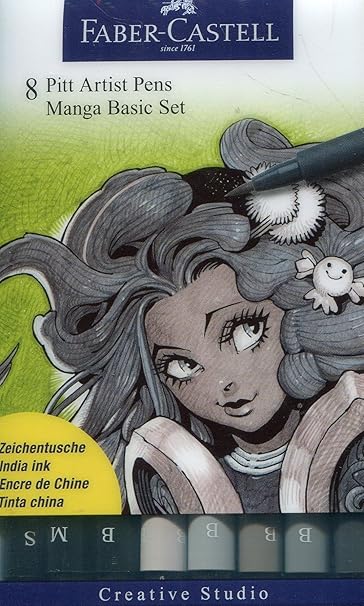 Faber Castell 167107 - Tuschestift PITT artist pen brush -Manga- 8er Packung