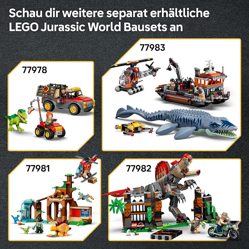 Jurassic World Baby-Dinosaurier: Pteranodon - Bauspielzeug - bewegliches Flugreptil und EIN Tintenfisch - Zimmerdeko mit niedlichen Tieren für Kinder ab 7 Jahren - 77977 — Foto 8 von 8
