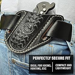 Red Scorpion Handmade Leather Knife Sheath for Belt