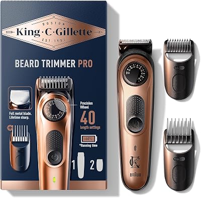 King C. Gillette Beard Trimmer PRO 40 Length Settings 80 Min Runtime