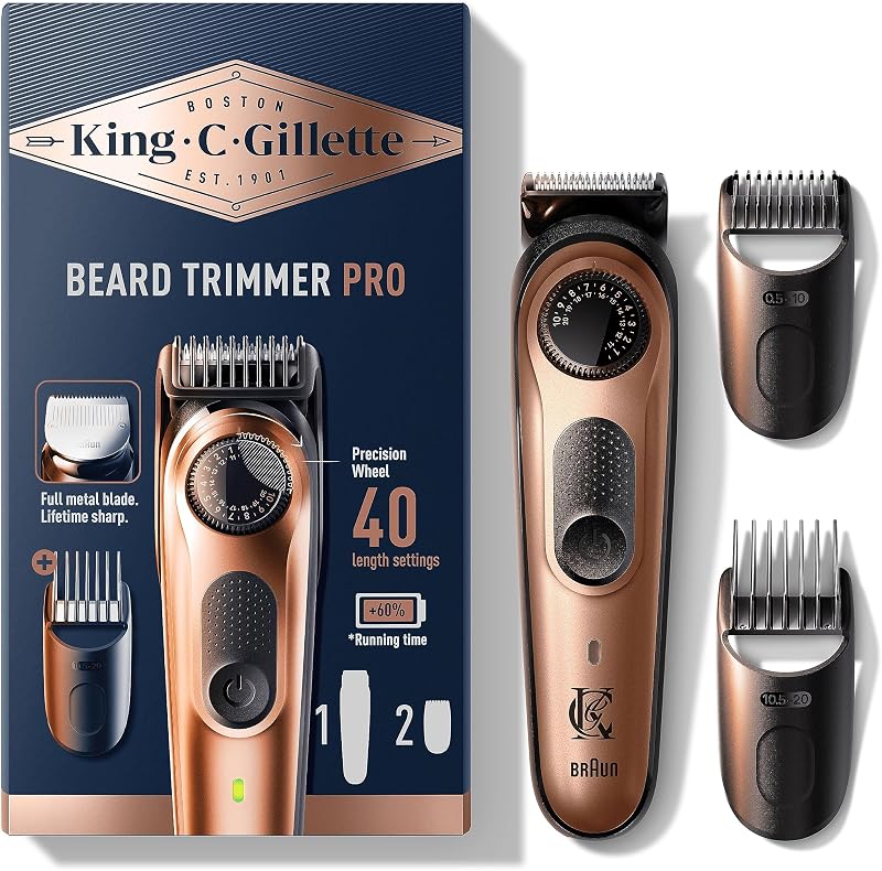 King C. Gillette Beard Trimmer PRO 40 Length Settings 80 Min Runtime