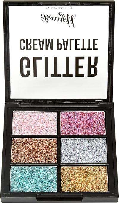 Barry M Glitter Cream Palette 2 Multi-Use Eye Face Body Sparkle No Glue