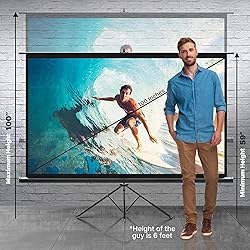 Pyle Projector Screen with Stand - 100-Inch Floor