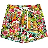 AOBUTE Kid's Christmas Boxers Xmas Print Swim Trunks Drawstring Novelty Lounge Shorts 5-14 Years