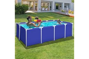 GARTOO 7.2 * 4.92 * 1.97 FT Metal Frame Pool Summer - Swimming Pool for Summer Water Play, Outdoor Indoor Pool Ball/Sand Pit for Backyard Party