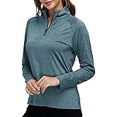 AjezMax Womens 1/4 Zip Golf Shirt Long Sleeve Lightweight Golf Pullover Outdoor Athletic Tennis Polo Shirts