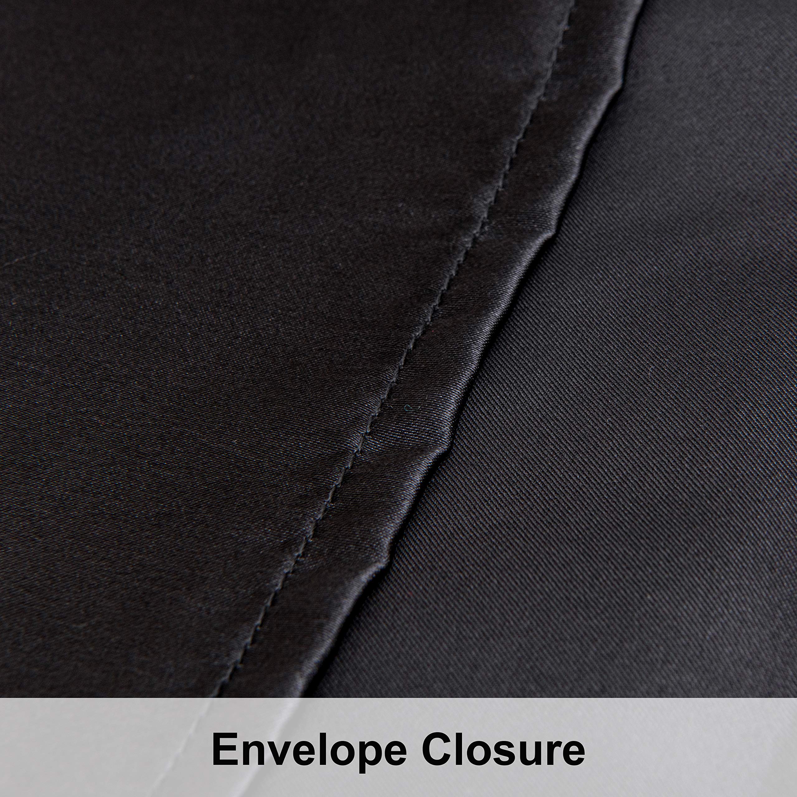 NTBAY 2 Pack Satin Standard Pillowcases for Hair and Skin, Luxurious and Silky Pillow Cases with Envelope Closure, 20x26 Inches, Black - Image 3