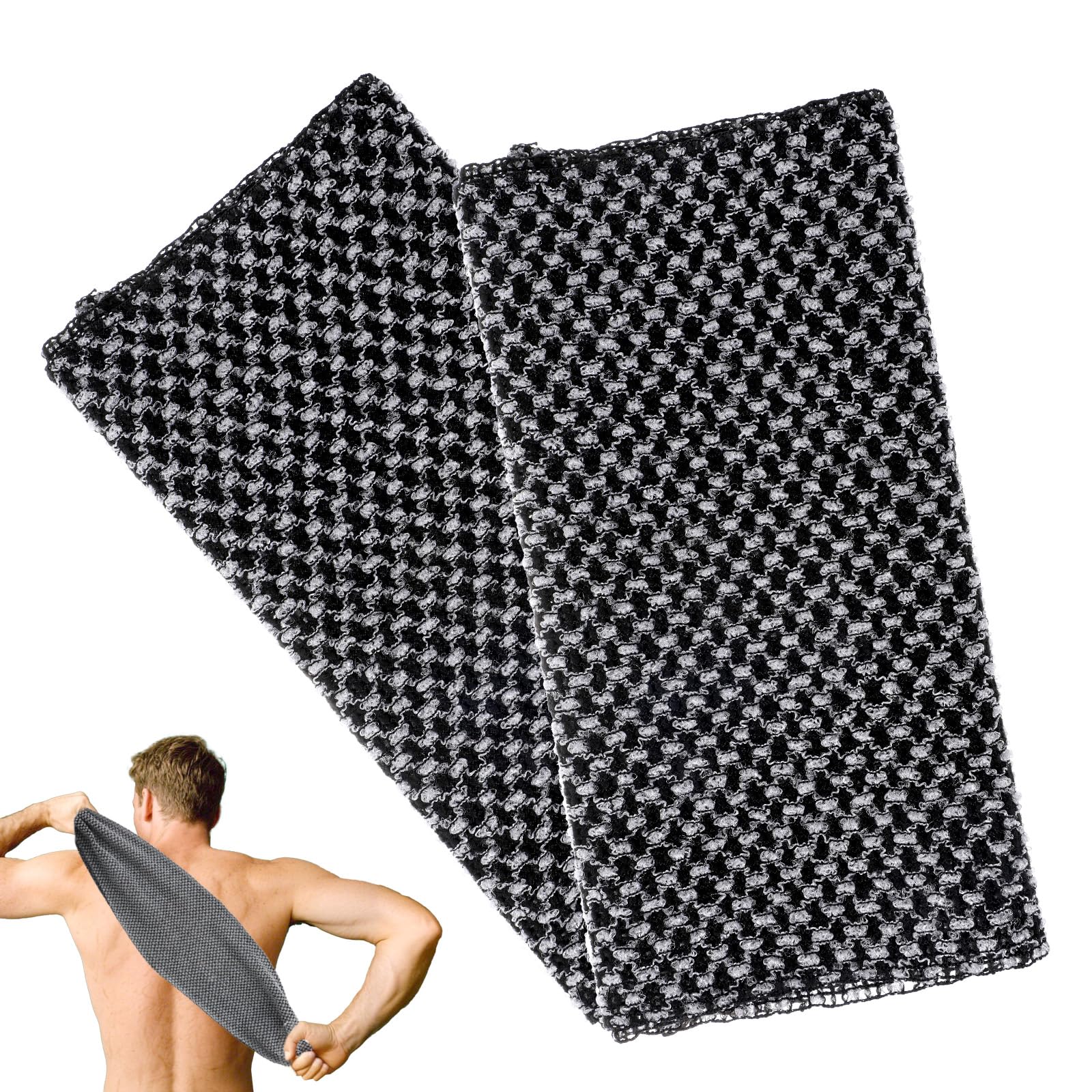 Photo 1 of JJUNW Exfoliating Washcloth for Shower, 2 Pack Back and Body Scrubbers for Smooth Skin Whole Body