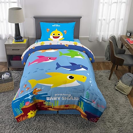 baby shark twin sheet set