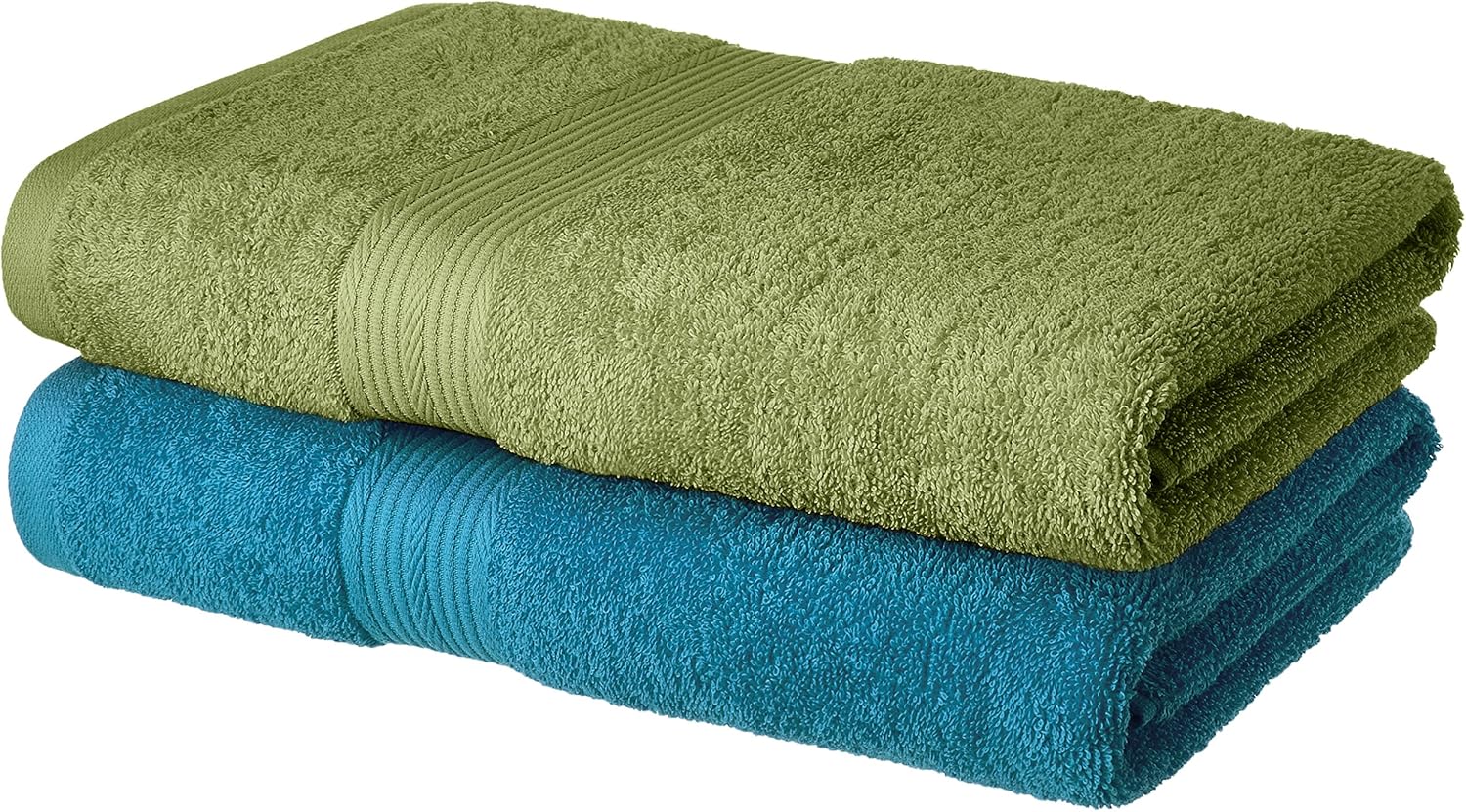 Amazon Brand Solimo 100 Cotton 2 Piece Bath Towel Set, 500 GSM