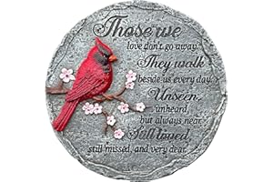 Ciyxarte Memorial Garden Stones Red Cardinal Sympathy Gifts for Loss of Loved One - Outside Bereavement Memory Plaques Christmas Outdoors Home Decor Stepping Stone