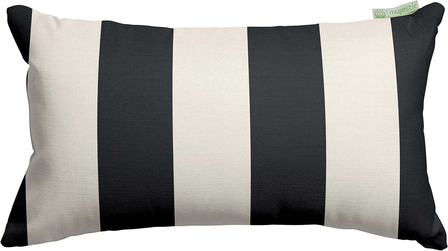 Majestic Home Goods Black Vertical Stripe Indoor / Outdoor Small Throw Pillow 20" L x 5" W x 12" H