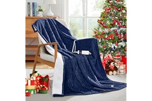 DREAMHOOD Electric Throw Blanket with 10 Heat Levels, Machine Washable Heated Blanket Throw 50"x60" with 1-8 Hours Auto-Off, Over-Heat Protection, Flannel Heating Blanket with ETL Certified for Office,Sofa