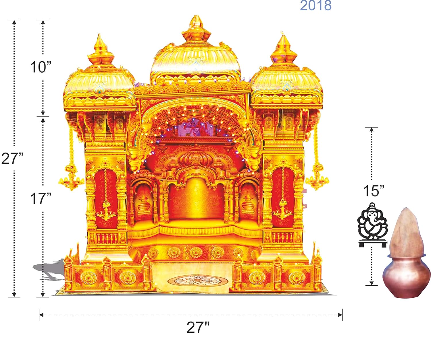 Buy Utsavi Eco Friendly Durga Decoration Golden Temple18 Inch