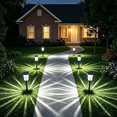 Gahomlumy Solar Pathway Lights Outdoor, 12H 8 Pack Solar Garden Lights | Upgraded Wide Coverage, IP65 Waterproof, 6000K Cold White, Snowflake Pattern, Yard Lawn, Driveway Walkway, Patio Decor