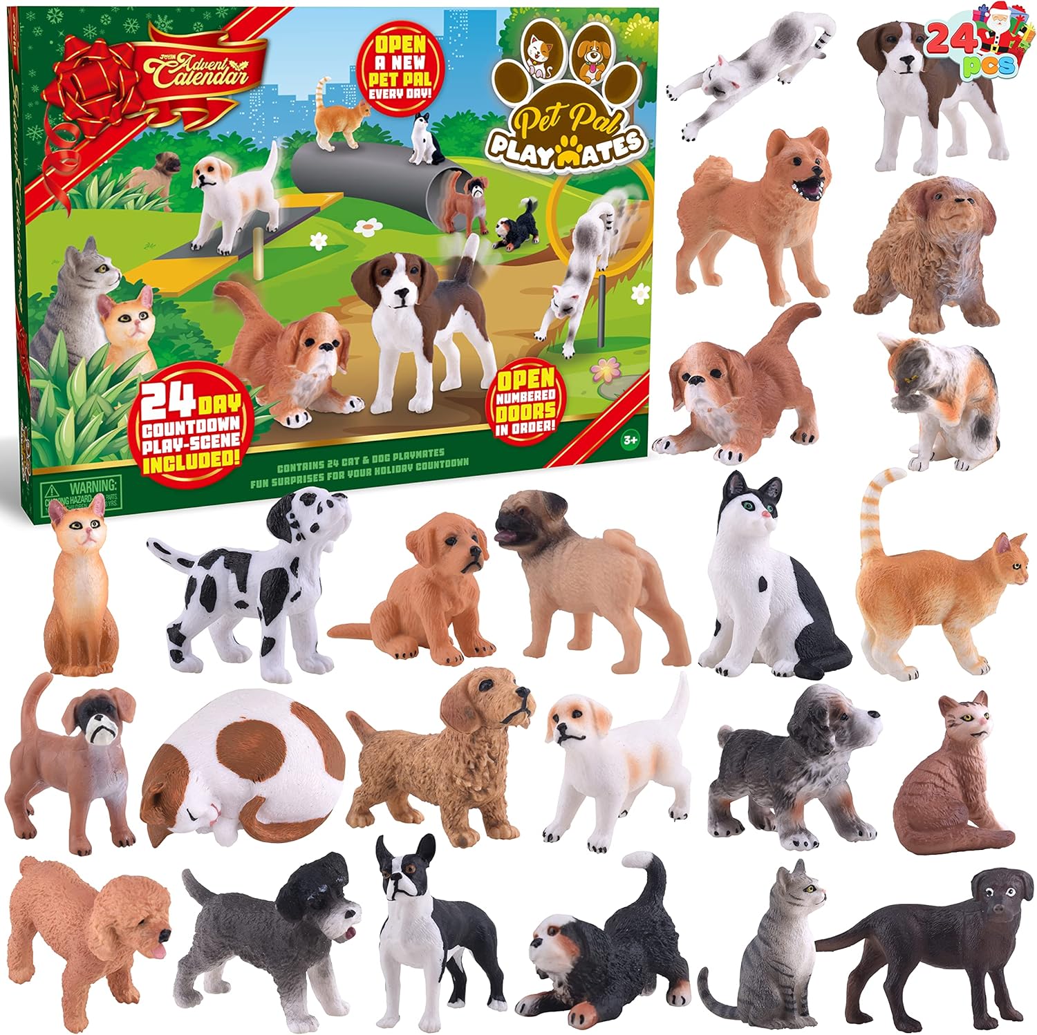 Advent Calendars - JOYIN 2023 Christmas Advent Calendar with Dog and Cat Animal Action Figures Playset Animal Toys 24 Days Countdown Advent Calendar for Kids Toddlers Xmas Gifts Christmas Party Favor