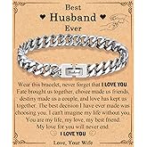 Dad Son Grandson Uncle Nephew Brother Husband Boyfriend Gifts for Men Boys, Cuban Chain Link Bracelet Gifts Graduation Back to School Birthday Christmas Anniversary Valentines Day Gifts for Him Men Teen Boys