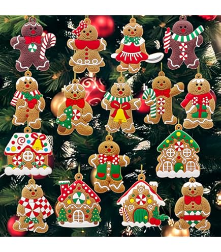 Figurines Pain D’épice Noël – 22 Pièces Miniatures En Résine – Décoration Table, Bricolage, Maison De Poupée