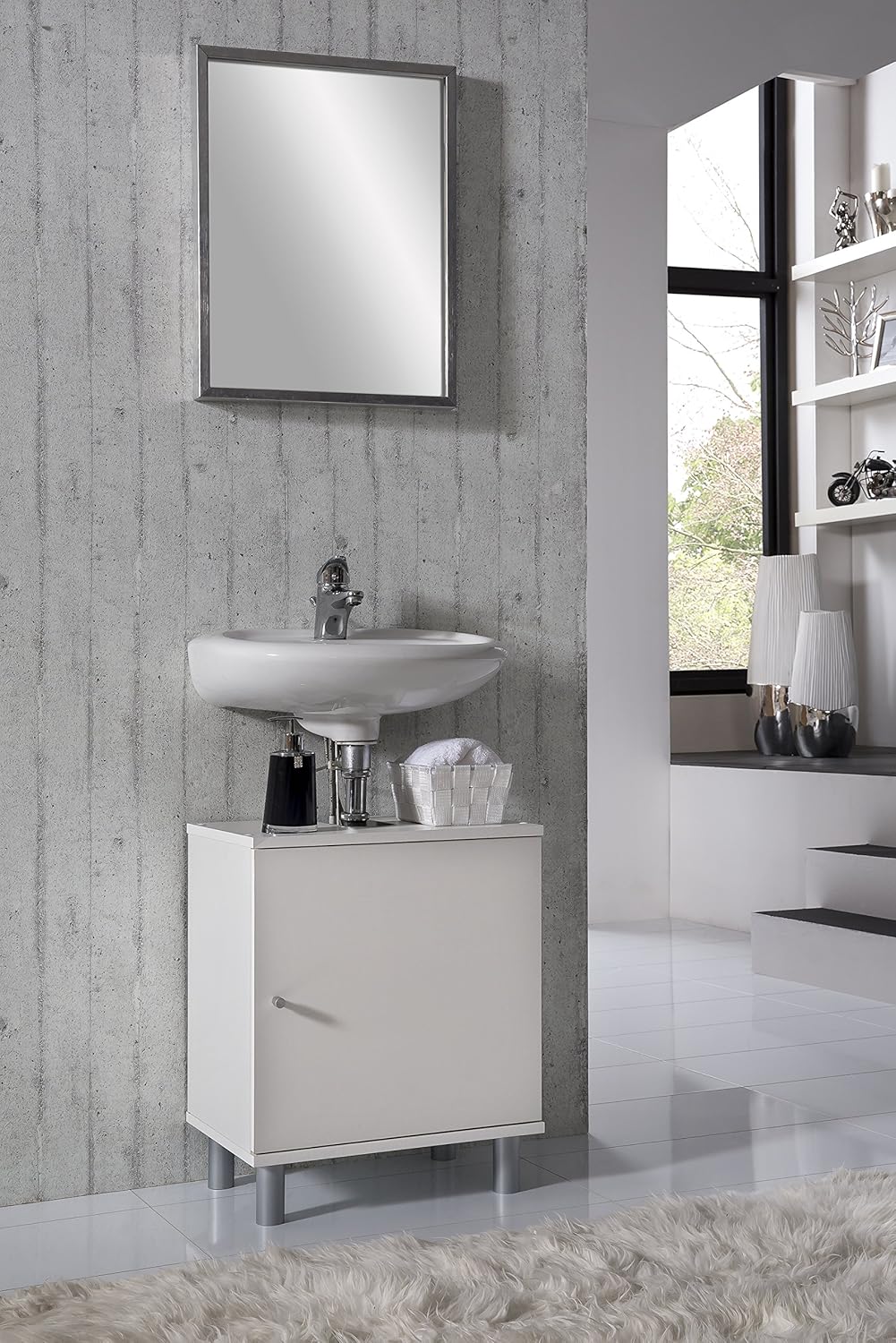 Amazon De Vcm Bad Unterschrank Waschtisch Waschbecken Badschrank