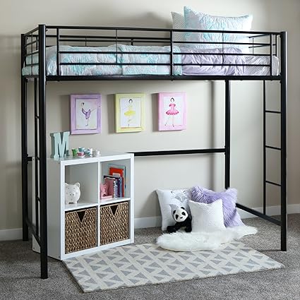 loft bed black metal
