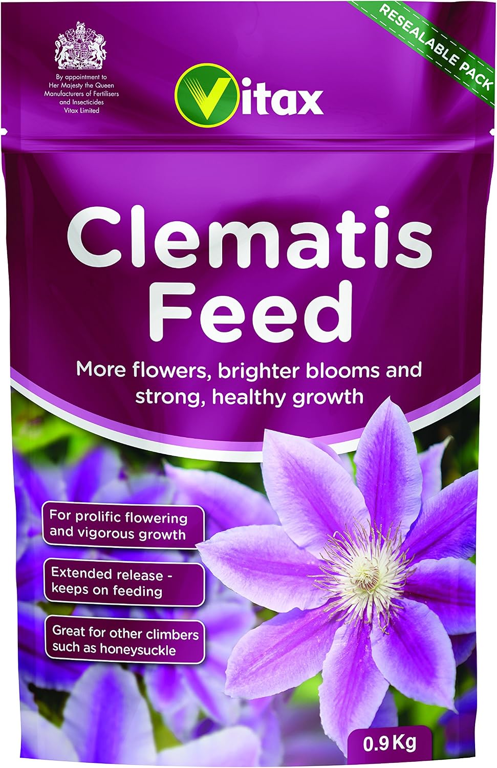 Vitax Clematis Feed, Boosts Growth & Flowering, Specially Tailored Nutrient Mix, Suitable for Clematis Honeysuckle