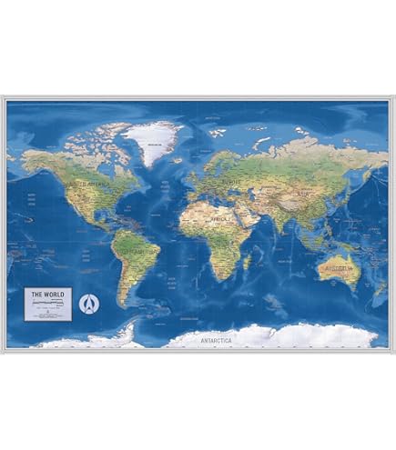 額装品/Old World Map Blue/ポスター Old World Map Blue Canvas Wall Art by Wild Apple Portfolio