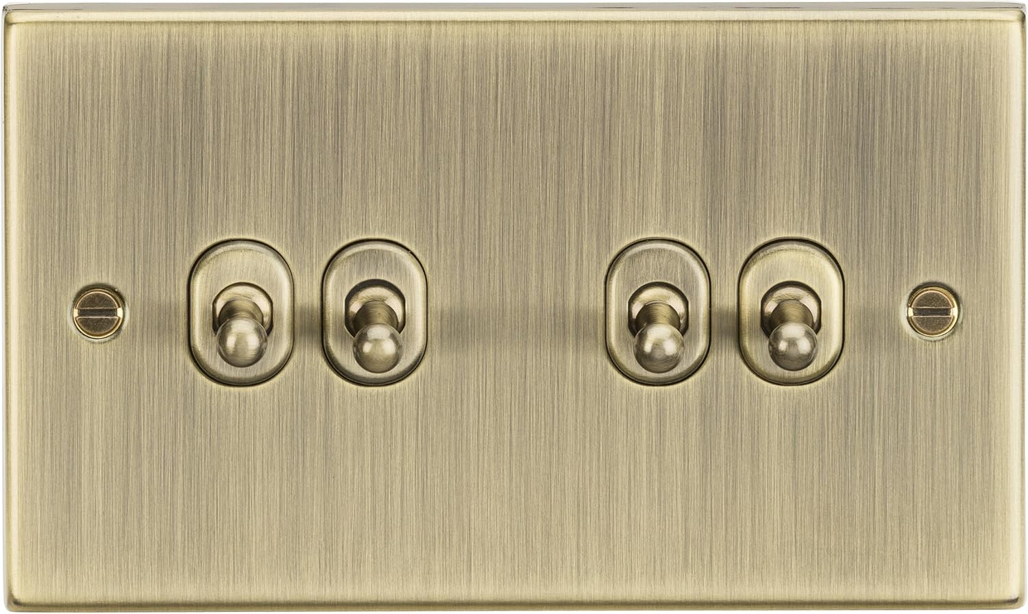 Knightsbridge CSTOG4AB 10AX 4G 2 Way Toggle Switch - Square Edge Antique Brass