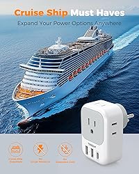 TESSAN Israel Adapter Plug 2 Pack, 7 in 1 US to