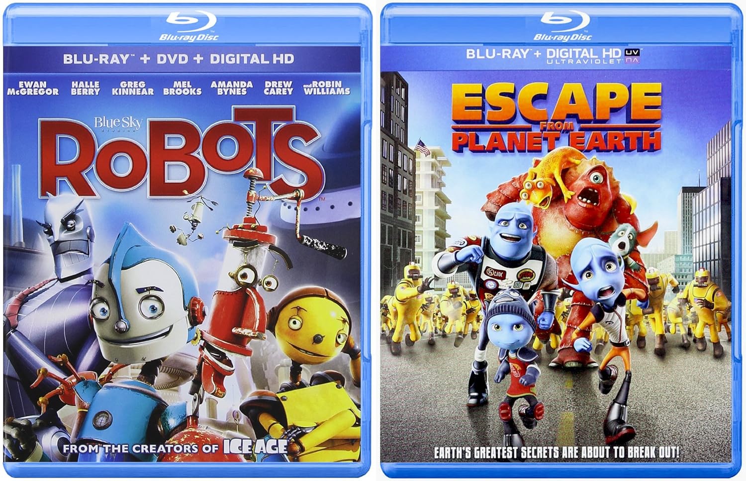 Amazon Com Escape From Planet Earth Robots Blu Ray Cartoons From The Creators Of Ice Age Animated Set Brendan Fraser Sarah Jessica Parker Ewan Mcgregor Halle Berry Jessica Alba Carlos Saldanha Callan