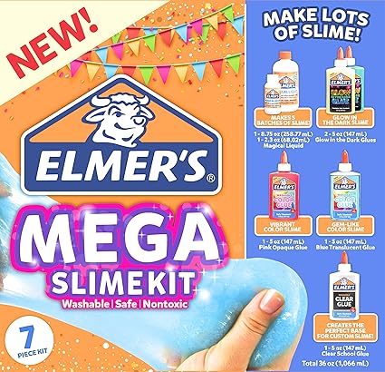 Amazoncom Elmers Mega Slime Kit Glow In The Dark And Gem