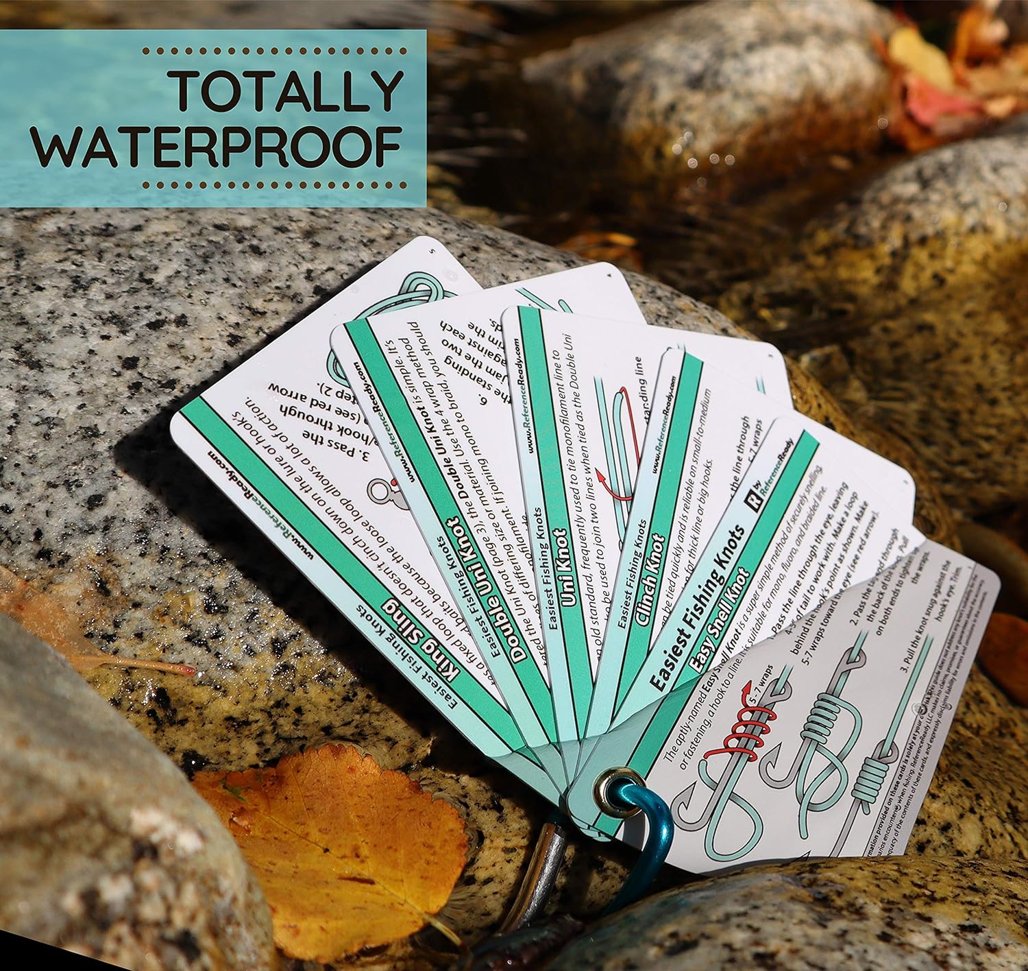 ReferenceReady Easiest Fishing Knots - Waterproof Guide to 12 Simple Fishing Knots : Sports & Outdoors
