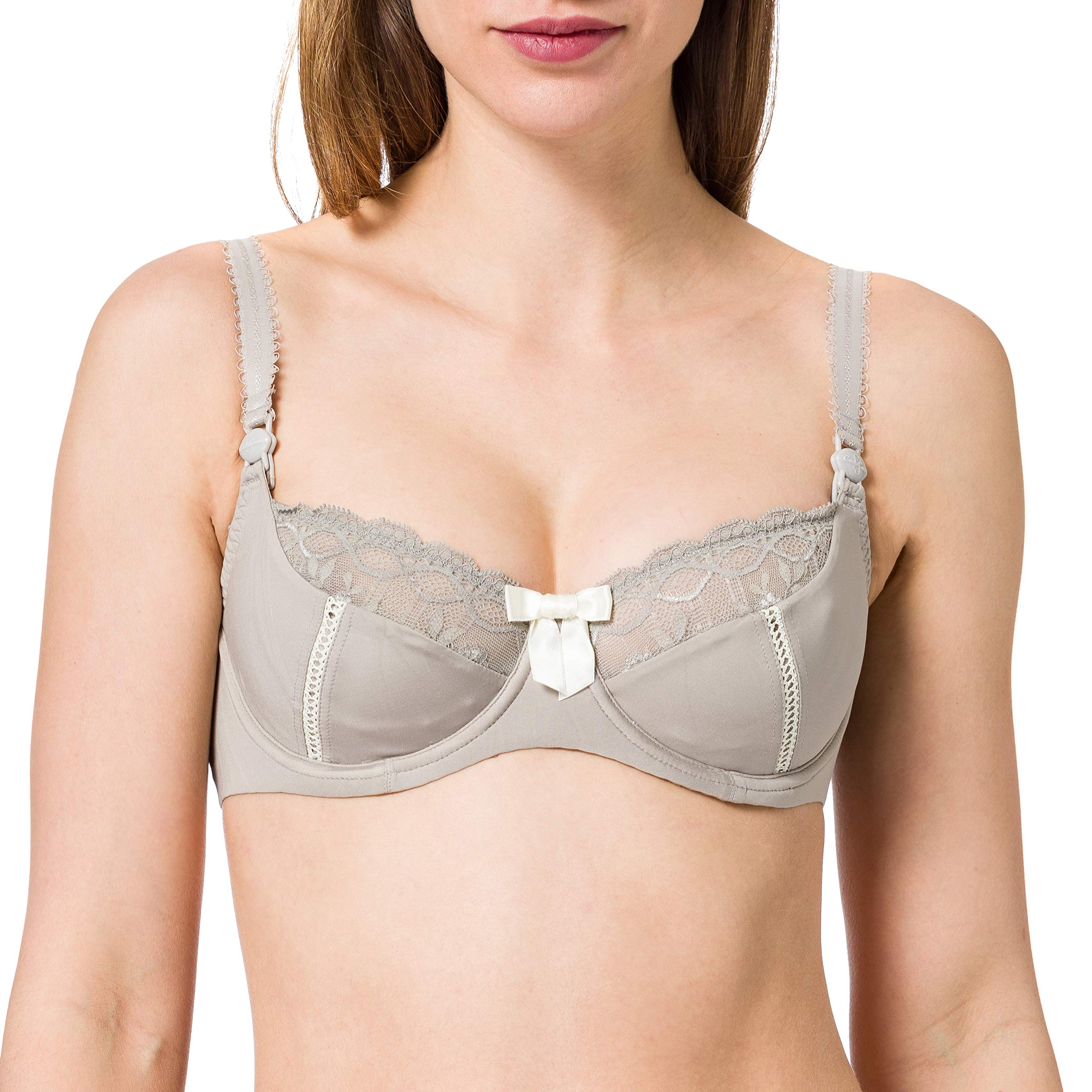 Cache Coeur Women's Lisa Nursing Bra, Grey (Khaki), 40F (Size:90F)