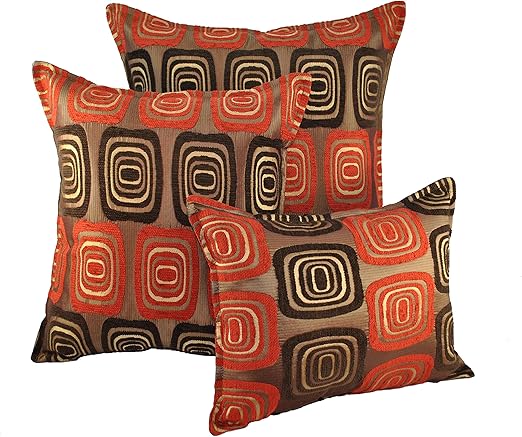 Amazon Com Sherry Kline Retro Red Combo Decorative Pillows Set Of 3 Home Kitchen
