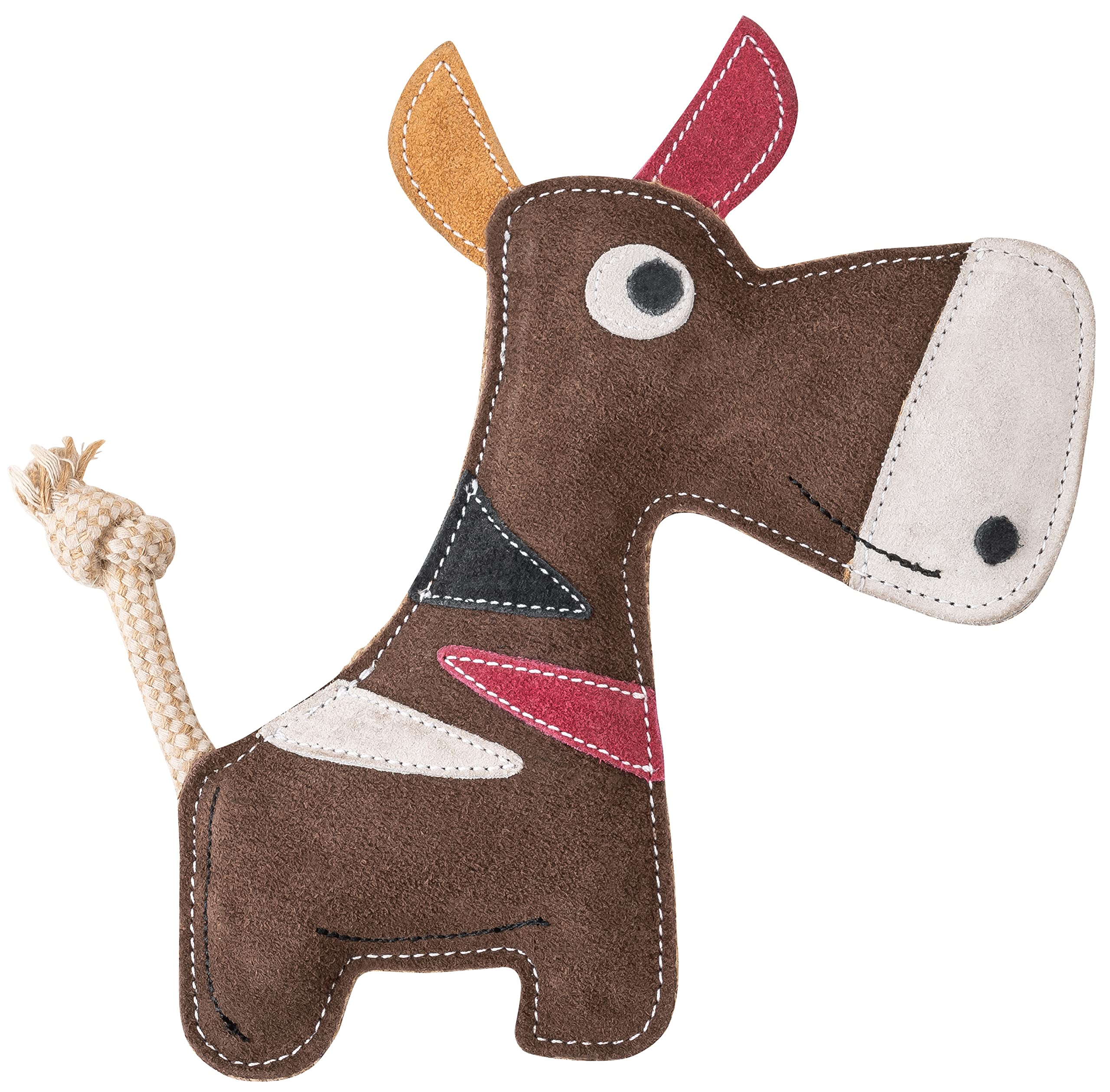 Schnüffelfreunde Dog Toy - Tug Toy Karl - Bull with Tug Rope - Toy for Dogs Made of Leather