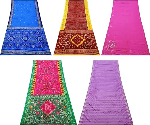 Peegli Lot Von 5 Indischen Jahrgang Saree Wohnkultur Werfen Sortierte Diy Stoff Vorhang Drapieren Mehrfarbig Grosshandel Bundle Sari Handgemachte Diy Nahen Handwerk Stoff Verwendet Sari Amazon De Alle Produkte
