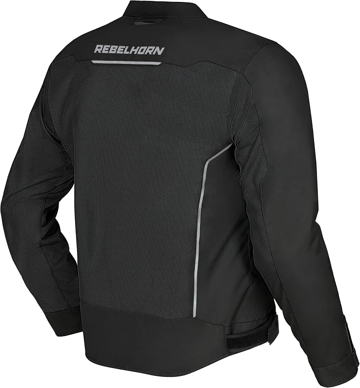Wave Veste de moto pour homme | Textile | Empiècements d'aération en maille | Protections coudes et épaules niveau 2 | Poche de protection dorsale | Tailles jusqu'à 10XL, Noir, M — photo 4 sur 7