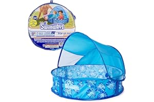 Swimways Elite Pop-Up Above Ground Pool, Baby Pool with Canopy & Carrying Case, Foldable Kiddie Pool for Ages 9-24 Months, Me