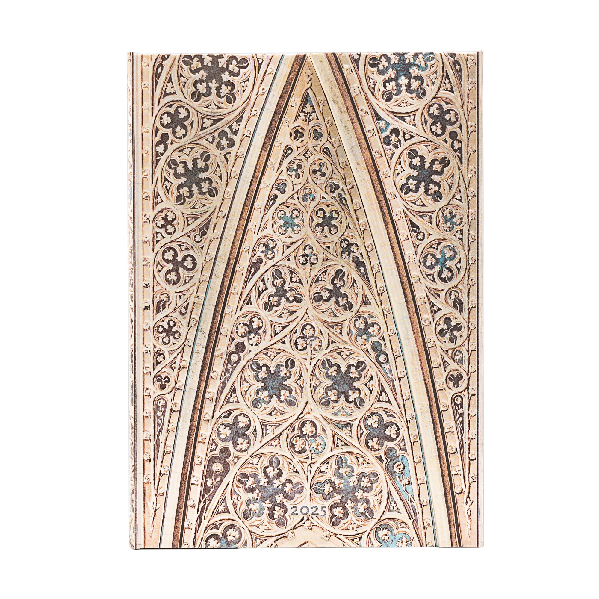 Kalendarz Paperblanks 2025 Vault of The Milan Cathedral Midi tygodniowy HOR: tydzień na dwóch stronach, zamykany na Magnes, Papier 100 GSM